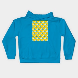 Paper Hats Pattern Blue Yellow Kids Hoodie